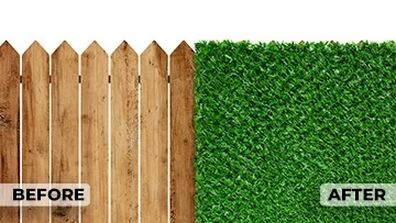 Cover your wood fences with Grasstik Privacy Fencing